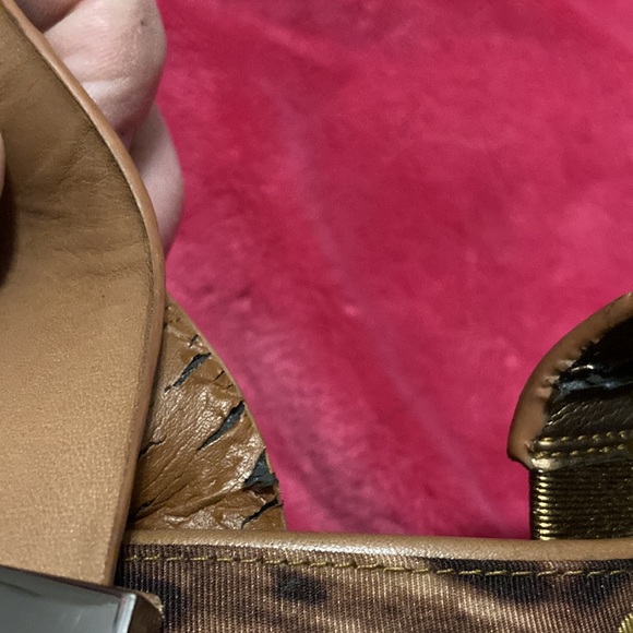 Sam Edelman Yelena chunk heel metallic detail sandals size 9.5 - Picture 15 of 16